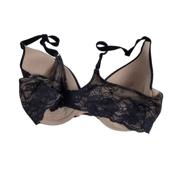 Maidenform Underwire Bra Size 36D Black Lace Comfort Demi - Picture 4 of 6